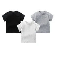 Baby Clothing Newborn Boy Girl 100% Cotton T-shirt 0 To 24 Months Summer Solid Color Crew-Neck Short Sleeve Shoulder Buckle Tees 1