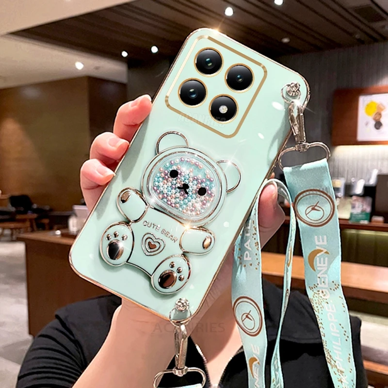 Bear Silicone Crossbody Lanyard Case Holder Cover