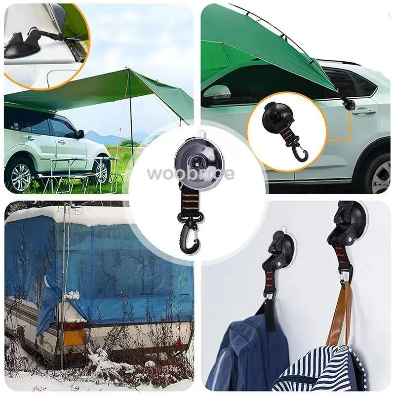Portable Heavy Duty Suction Cup Clothes Rack with Hooks