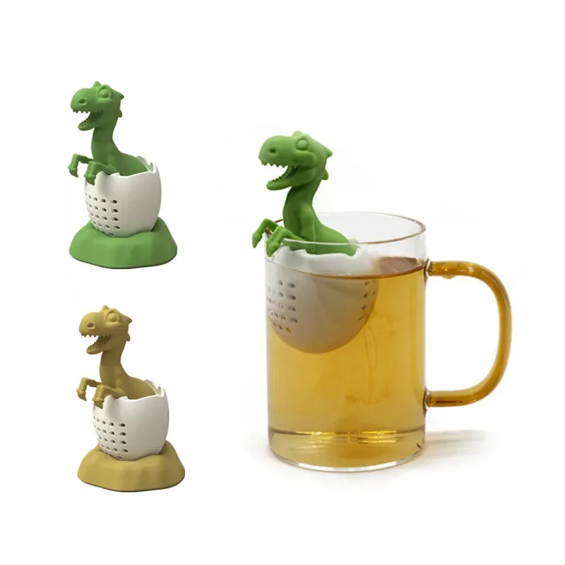 Reusable Silicone Tea Infuser Funny Dinosaur Shape Herbal Tea Bag Coffee Filter Diffuser Strainer Accessories Coffee Filter