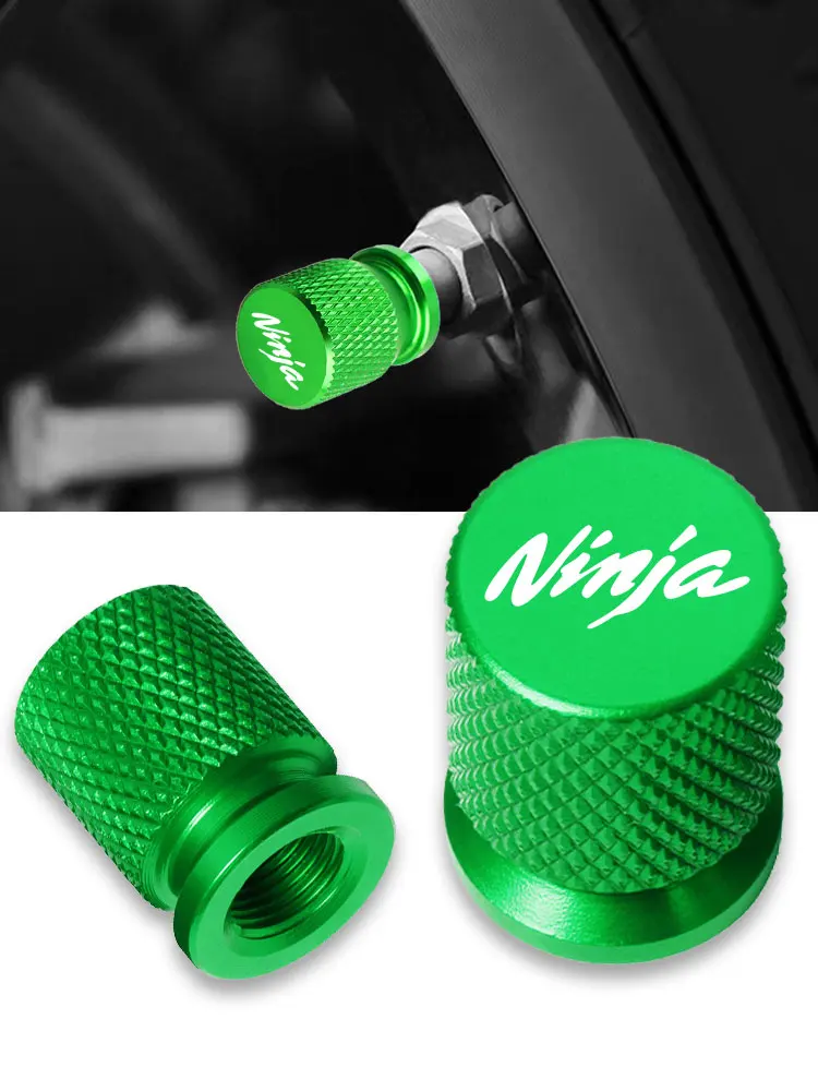 CNC aluminum motorcycle tire valve caps pair