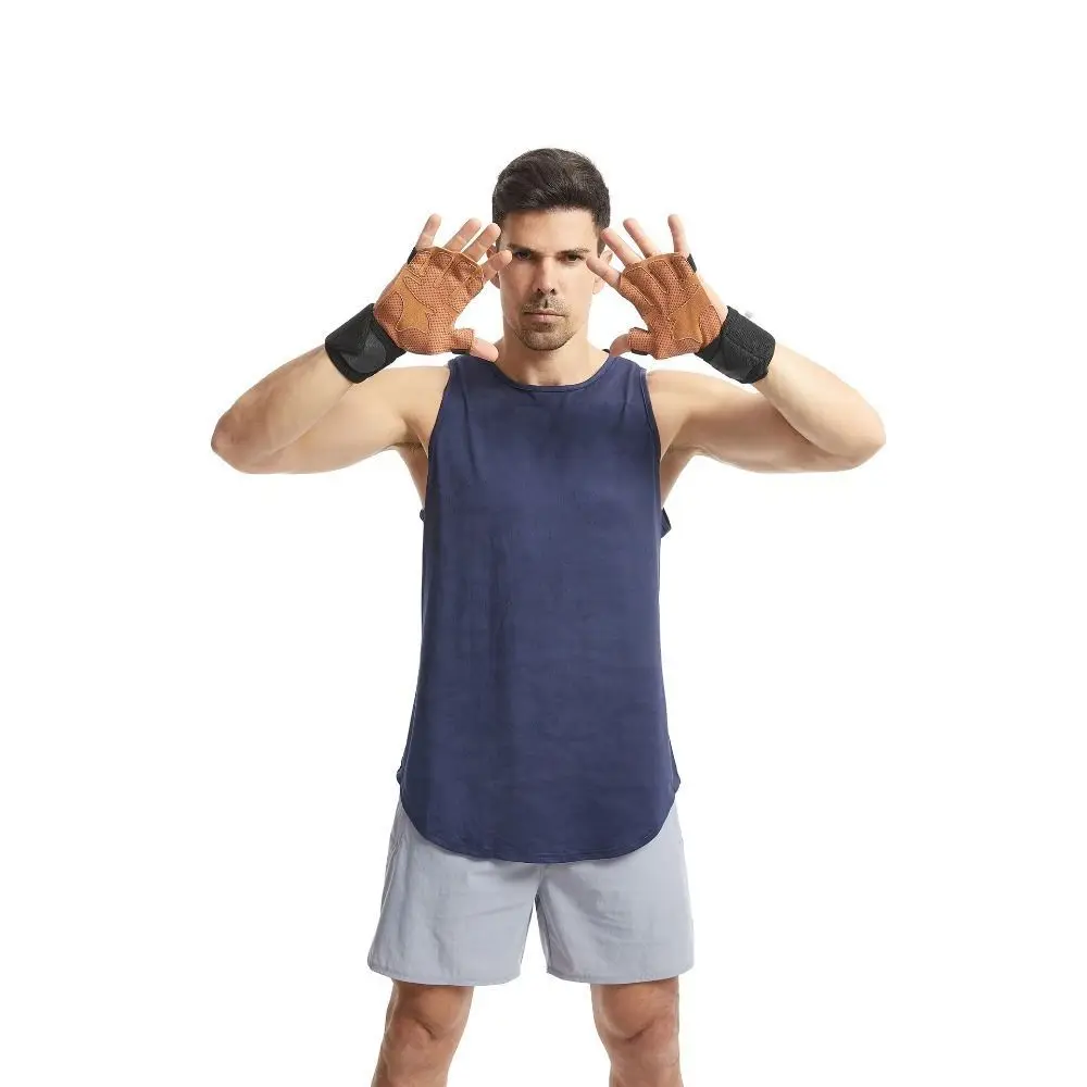 1 Paar Gewichtheber-Handschuhe aus Rindsleder mit vier Fingern, atmungsaktiv, belüftet, für Fitnessstudio, Kreuzheben, Klimmzug, Fitness-Trainingshandschuhe – Detail 8