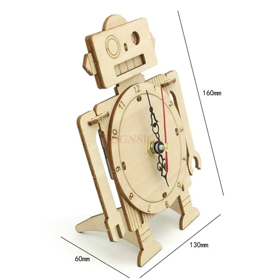 1세트 물리 과학 실험 로봇 모델 수제 DIY 시계 재료 제작 패키지 기술