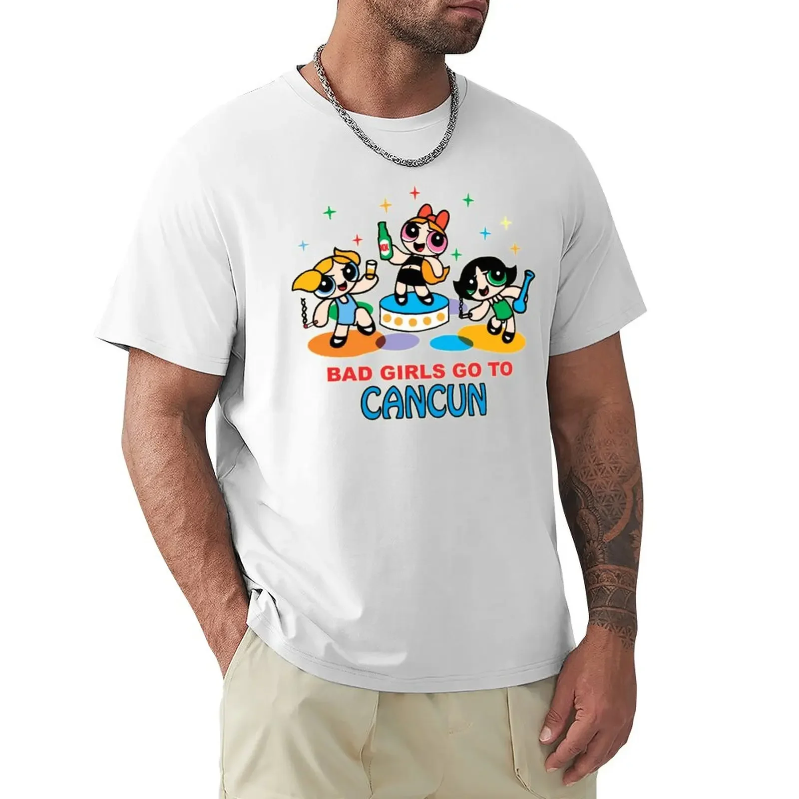 

Bad Girl Go To Cancun T-shirt oversizeds vintage T-shirts for men cotton