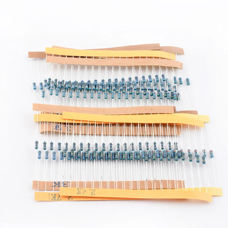 300pcs 600pcs 2600pcs 1% Resistor Set Resistance 1/4W Metal Film Resistors Kit 10Ohm-1M Ohm 30Values Electronic Components Kit