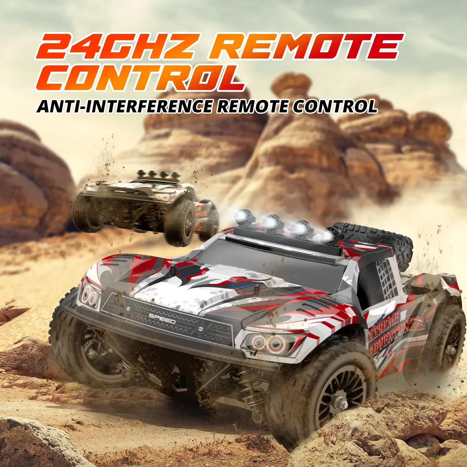 EBOYU 9201E RC Car 2.4Ghz 1:10 Scale 4WD RC Truck 48KM/H+ High Speed Big Wheel Car Off Road IPX4 Waterproof Remote Control Car 3