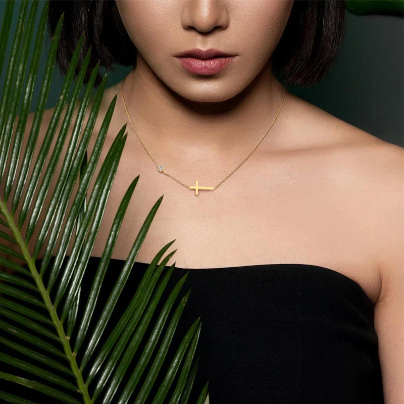 thumbnail image 2 of CFIOZYOS Cross Necklace For Women 14K Gold/Silver Plated Dainty 2 of 10