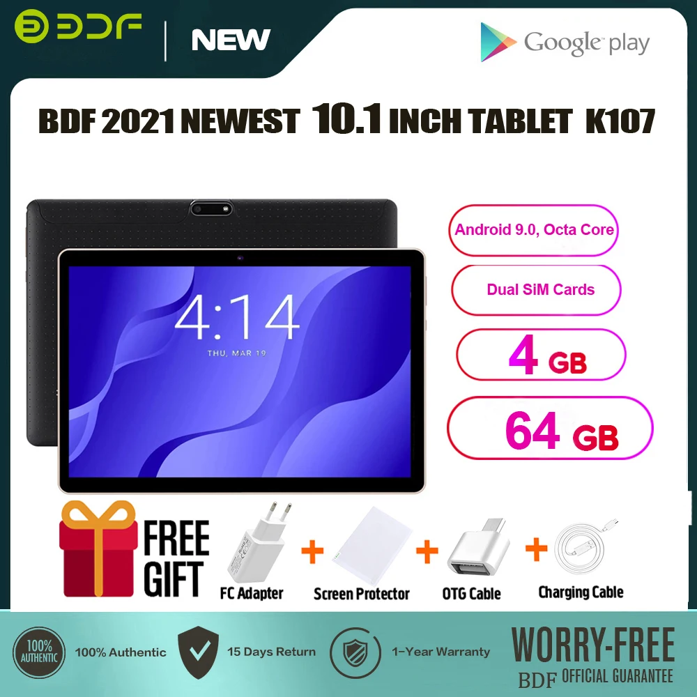 

Pro 10 Inch Tablets Pc 4GB/64GB Octa Core Dual SIM Card Phone Call Tab WiFi Bluetooth GPS Hipad Global Android 9.0 Tablet 10.1