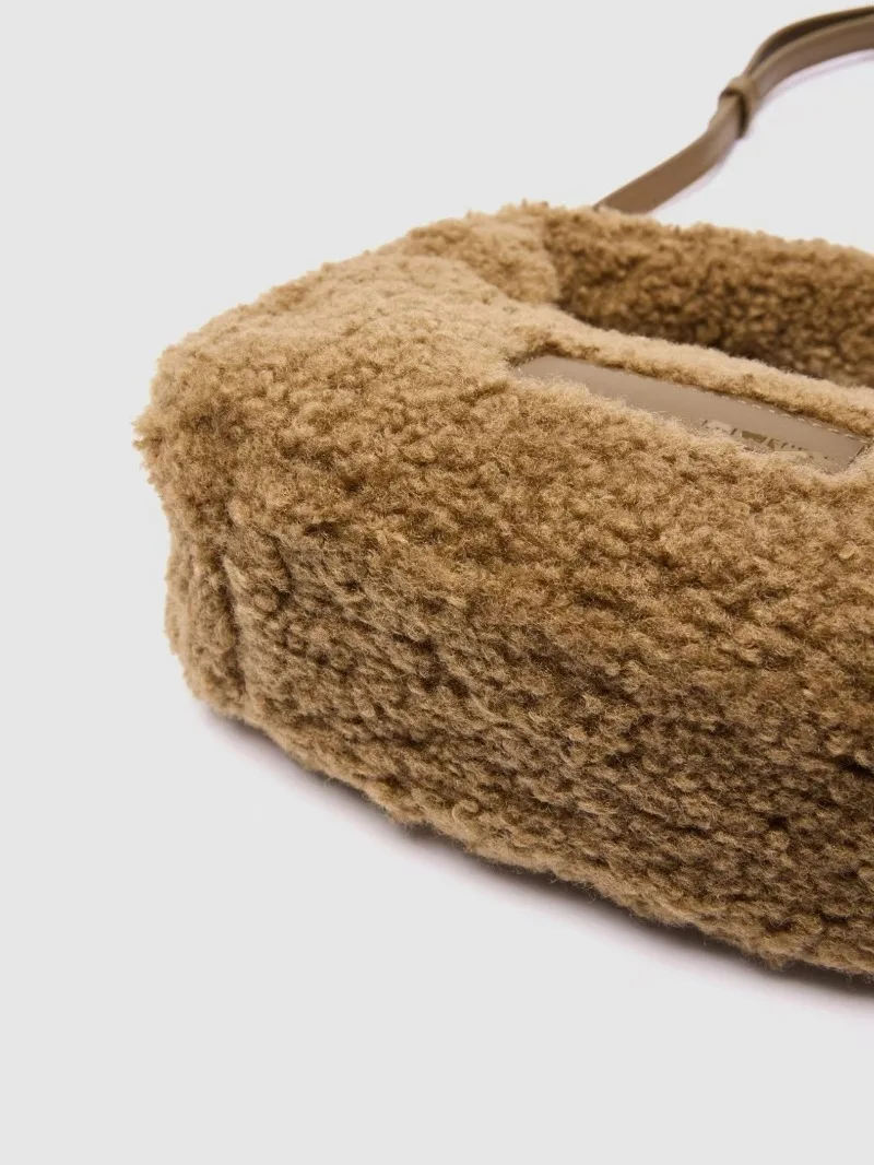 Autumn Winter Women Fashion small Plush Single Shoulder Bag Patchwork Armpit Bags Ladies Casual Messenger Bag