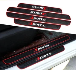 Universal Car Door Sill Protector Set - Anti - Scratch Rubber Strip & Edge Guard in Black (4 - Pack) (Red Sport - 4 Pcs)