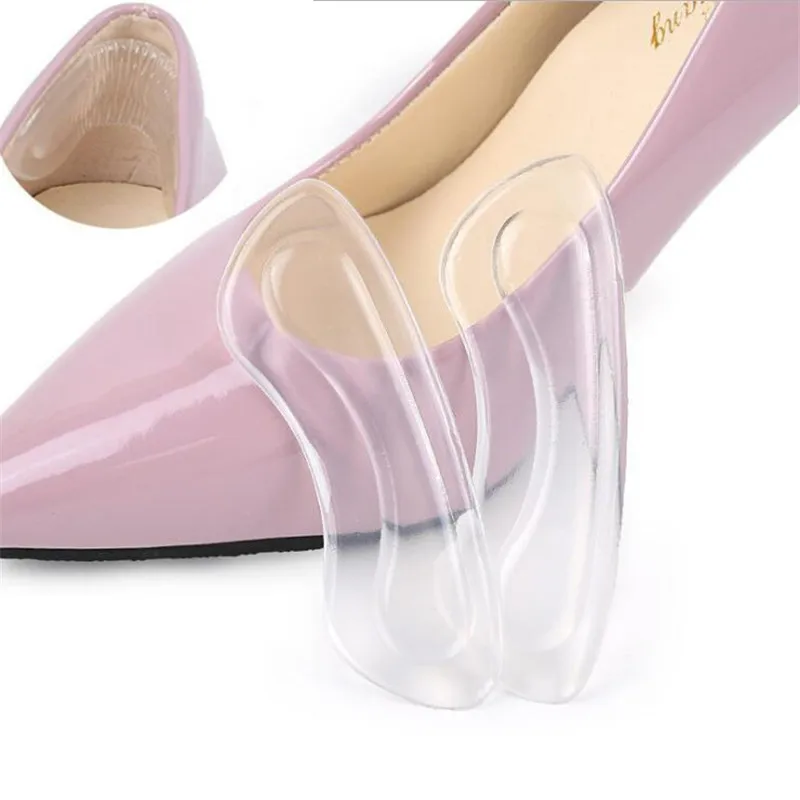 1Pair Silicone Gel Women Heel Inserts protector Foot feet Care Shoe Insert Pad Insole Cushion Massage Rear Foot Sticker