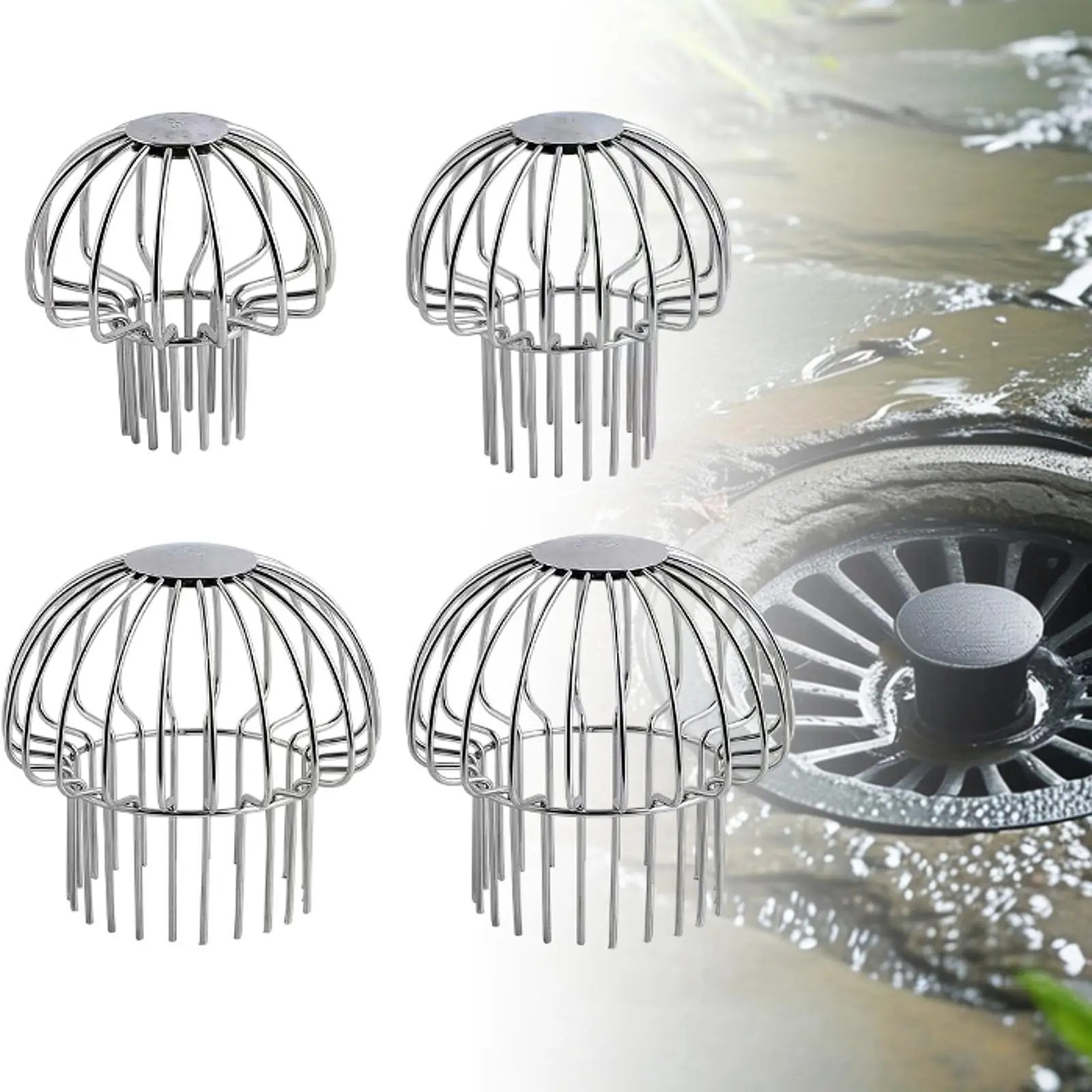 Gutter Drain Cover Down Pipe Strainer Downspout Filter Leaves Roof Gutter Down