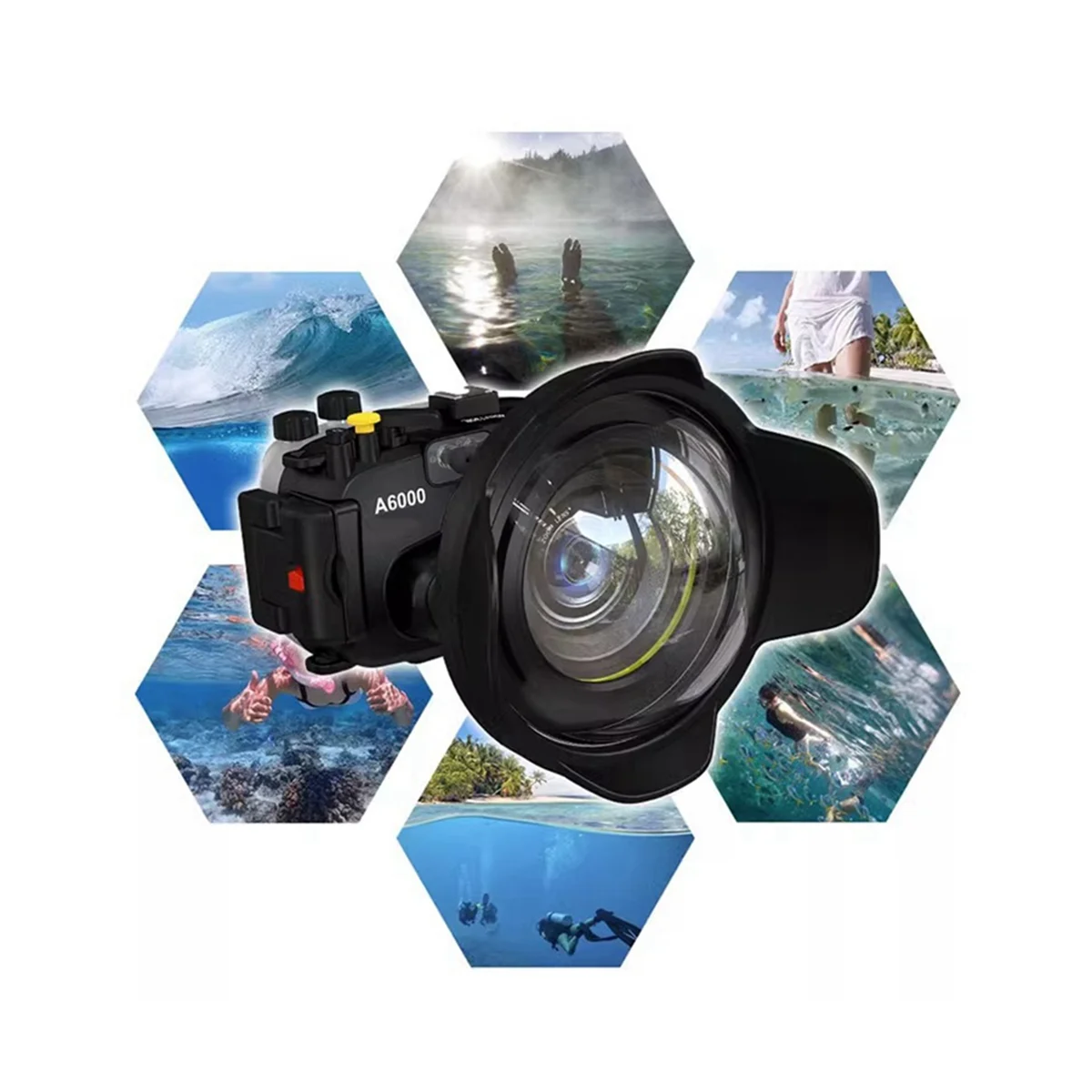 

For SLR Camera 67mm Portable Waterproof Wide Angle Dome Port Lens Housing Case Underwater Diving Parts,20.8x19x8.3cm