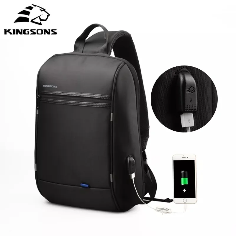 Kingsons Brand Backpack Laptop Bag 13,14,15.6 Inch Notebook Man Lady  Business Office Worker USB Charging Anti-theft DropShip 314