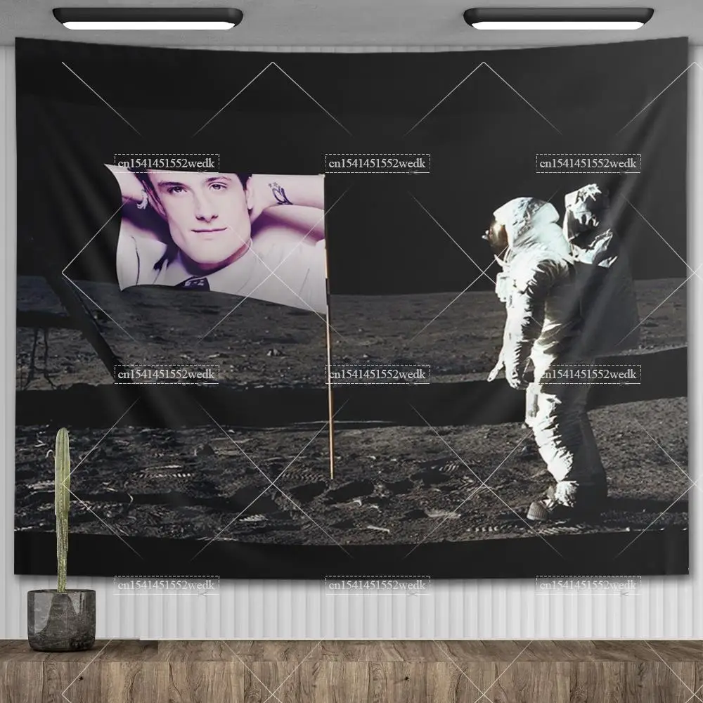 Josh Hutcherson Whistle Baby Tapestry Wall Hanging Meme Flag Astronauts Tapestries Asethetic Bedroom Decoration Background Cloth