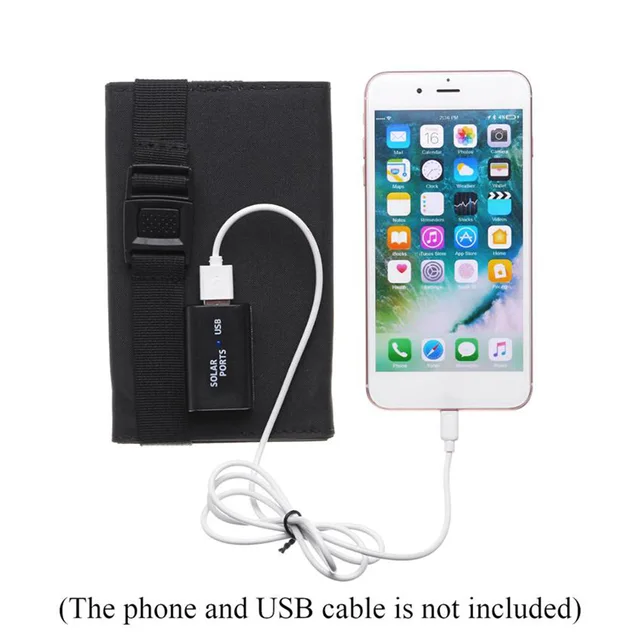 Napelemes Panel 8W 5 V Usb Hordozható Töltőpanel Kültéri Túrázás Vízálló Monokristályos Akkumulátor Mobiltelefonhoz - Image 5