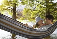 Hot Selling Portable Outdoor Indoor Double Hammock with Steel Stand Two Person Adjustable Hammock Bed 4