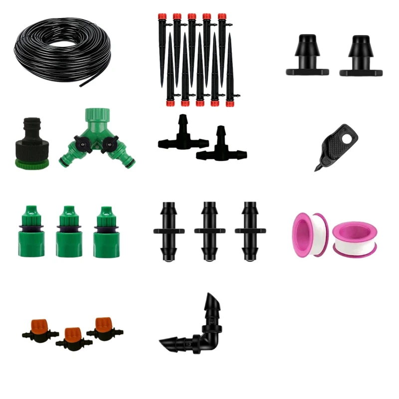 

1/4Inch Hose Drip Irrigation System Adjustable Sprinkler Kit Garden Watering Inserting Ground Mini Flow Dripper CNIM Hot