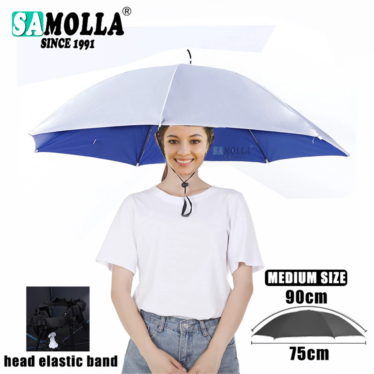 Compact Foldable Waterproof Outdoor Umbrella Hat – Army Green