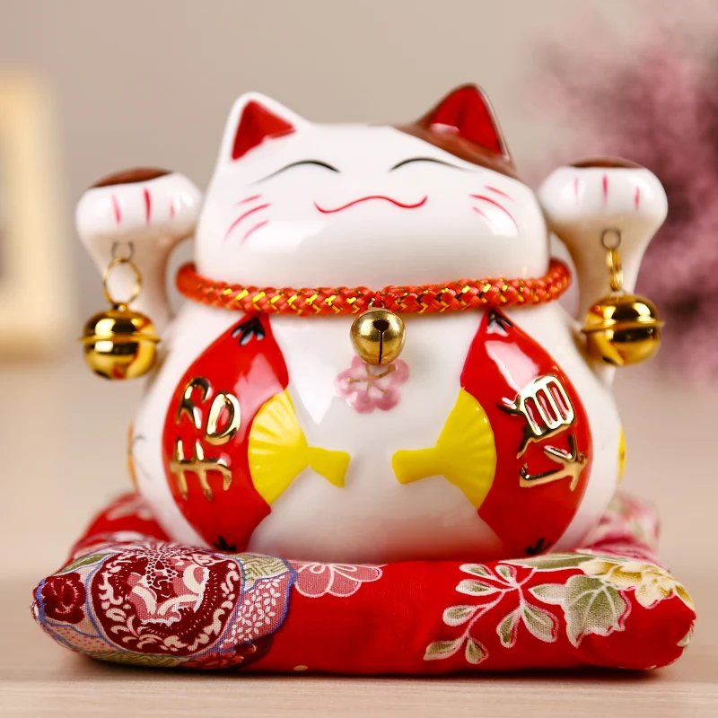 

1pc Ceramic Treasure Cat Savings Jar Store Opening Housewarming Gift Absorb Wealth Home Decoration Ceramic Feng Shui Handicrafts