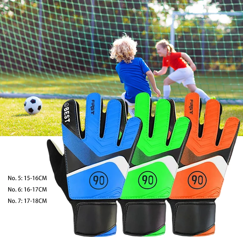 2pcs Kids Football Goalkeeper Gloves Primary And Secondary School Students Sponge Wear-resistant Non-slip Goalkeeper Gloves