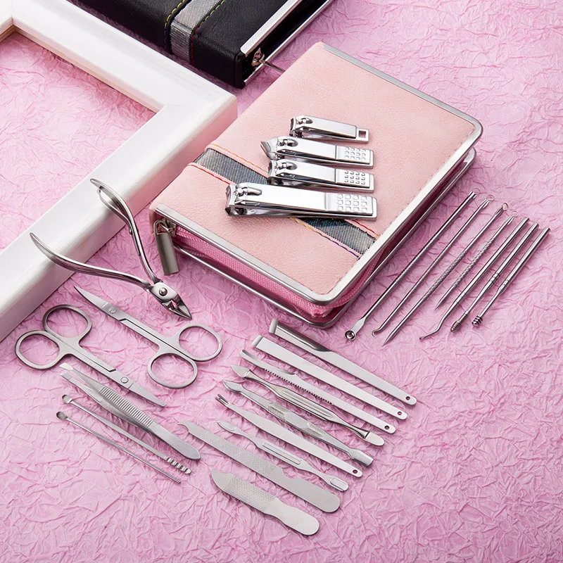 Manicure Set Stainless Steel Nail Clippers Dead Skin Scissor Cleaning Grooming Cuticle Nipper Nail Tools Kit 5