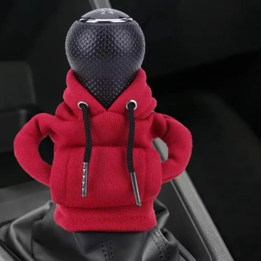Car Shift Lever Handle Kit Car Gear Shift Washable Hoodie Cover Decoration Creative Funny Universal Interior Accessories