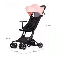 2025 nouveau Simple embarquement bébé poussette quatre roues Absorption des chocs léger Ultra-petit pliable bébé poussette 4