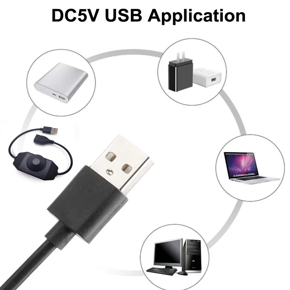 Touch Knob Button Switch Dimmer Brightness Adjust for 3528 5050 5630 COB LED Strip Light DC 12V 24V USB 5V Stepless Dimming