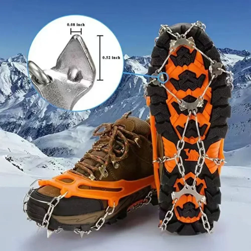 Ice Gripper Spike Climbing Crampons Outdoor Winter Hiking Climbing Snow Spikes Crampons Cleats Chain Claws Grips Boots Cover Anti