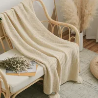 Wool Knit Plaid Blanket With Tassel Super Soft Bohemia Throw Blanket for Bed Sofa Cover Bedspread Decor Blankets 2