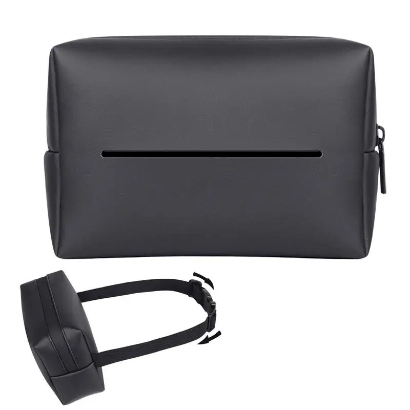 

Headrest Tissue Box Car Napkin Tissue Holder Universal Soft Tissue Holder With Zipper Opening For Commercial Vehicle Sedan SUV