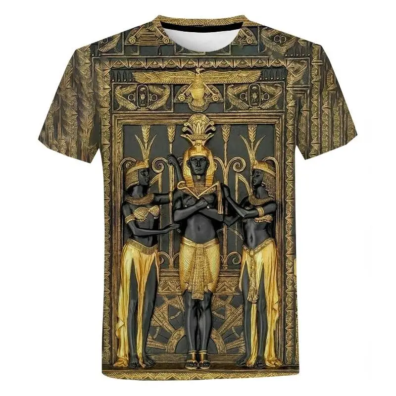 Men's Ancient Egyptian Art 3D Print T Shirt Casual Short Sleeve