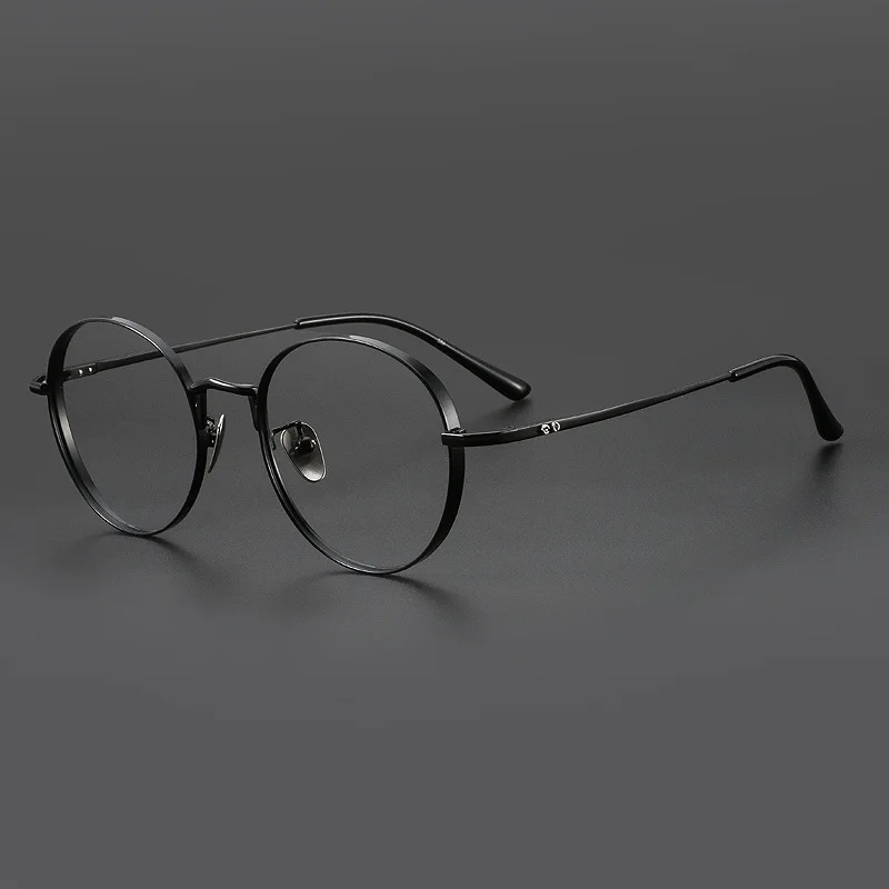 

Xbora New Pure Titanium Men's And Women's Ultra-Light Oval Eyeglasses Frame Retro Trendy Optical Prescription Glasses 30001