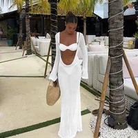 Bikini Three Piece Set 2025 New Split Sexy Swimsuit Resort Beach Long Dress Female Bikini 3