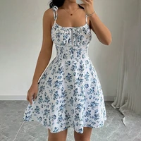 Women's Summer Floral Spaghetti Strap Beach Short Dress,Womens Dresses,Woman Clothing,Woman Clothes,Sundress,New in Dress 2025 - Image 2