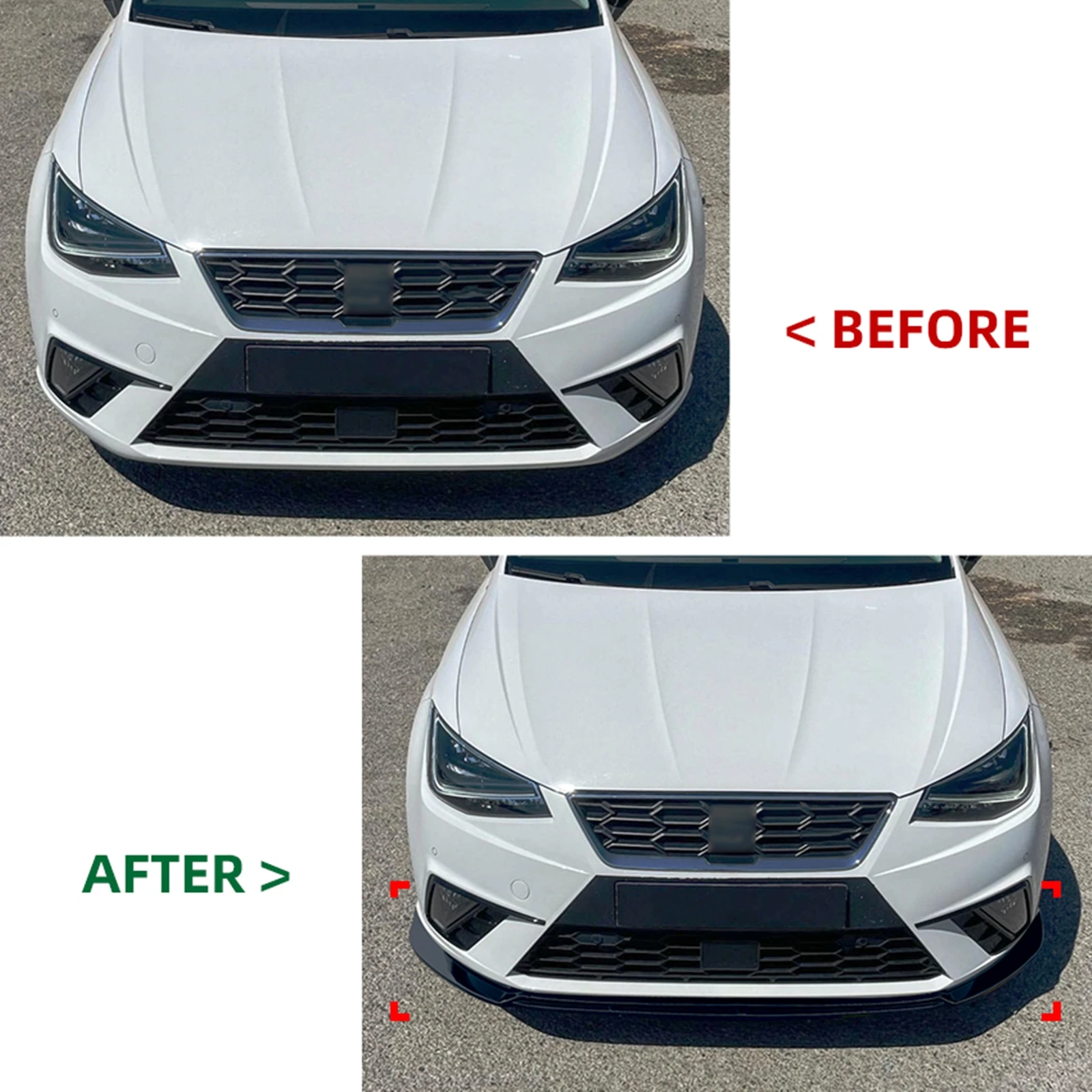 시트 Ibiza MK5 표준 FR 2018 2019 2020 2021 2022 2023 프론트 범퍼 스포일러 립 탄소 섬유 룩/글로스 블랙 스플리터 키트