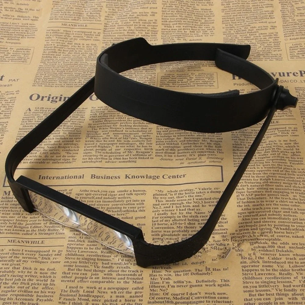 Leichte Stirnband-Lupe, einfache schwarze Freihand-Lupe für ältere Menschen, austauschbare Linsen, Präzision – Detail 10