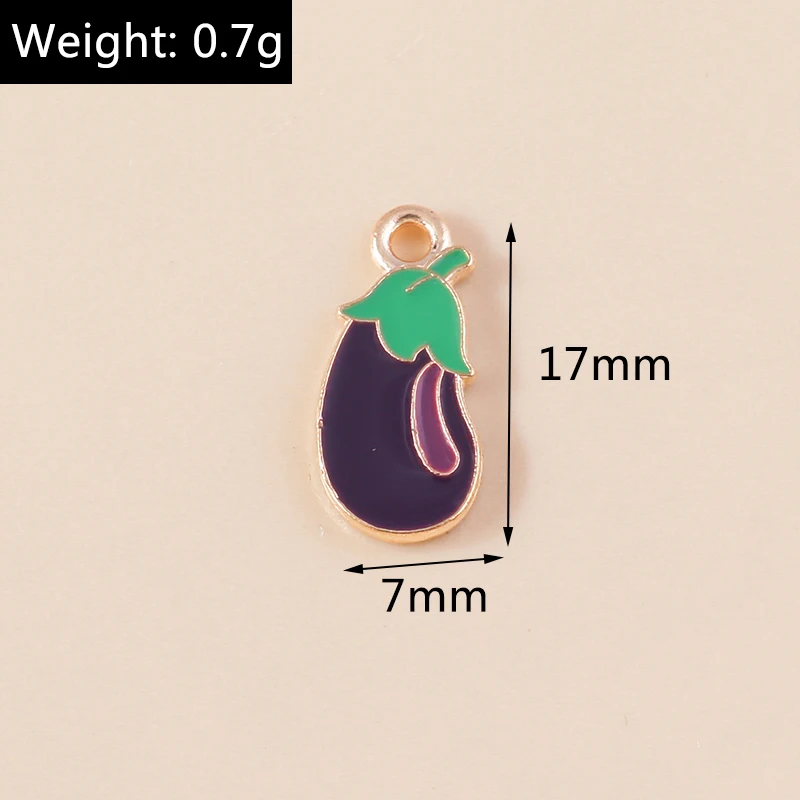 Leslie 10 Stück süße Emaille-Gemüse, Früchte, Erbse, Mais, Pfeffer, Kürbis, Tomaten, Charms für Armband, Halskette, DIY, Schmuckherstellung, Basteln – Detail 11