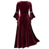 Halloween Women Dress Costumes For Women Long Sleeve Medieval Cosplay Vintage Vampire Witch Victorian Gothi Bandage Dress - Image 5