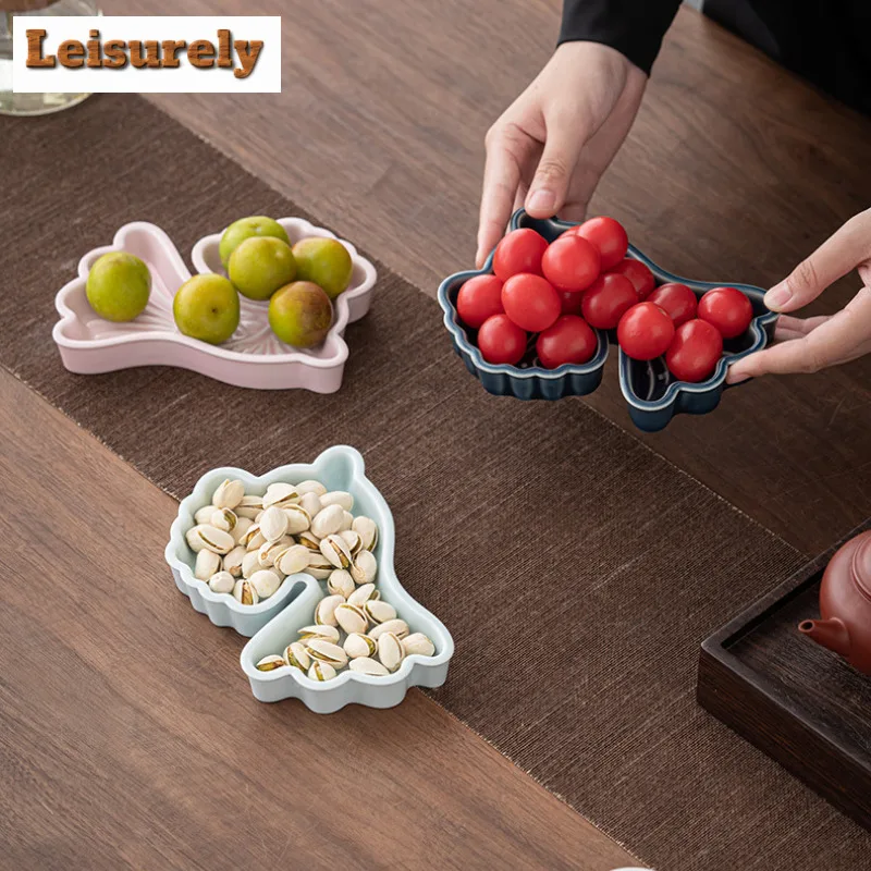 Handmade Relief Fish Jump Ceramic Fruit Dishes Japanese Pastry Plate Dim Sum Plate Sharing Plate Teaset Accessories Decoration