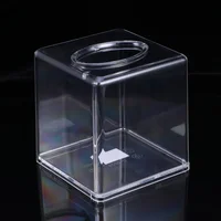 Fashion Acrylic Square Tissue Case Transparent Tissue Holder Paper Storage Box Craft Home Supplies 2