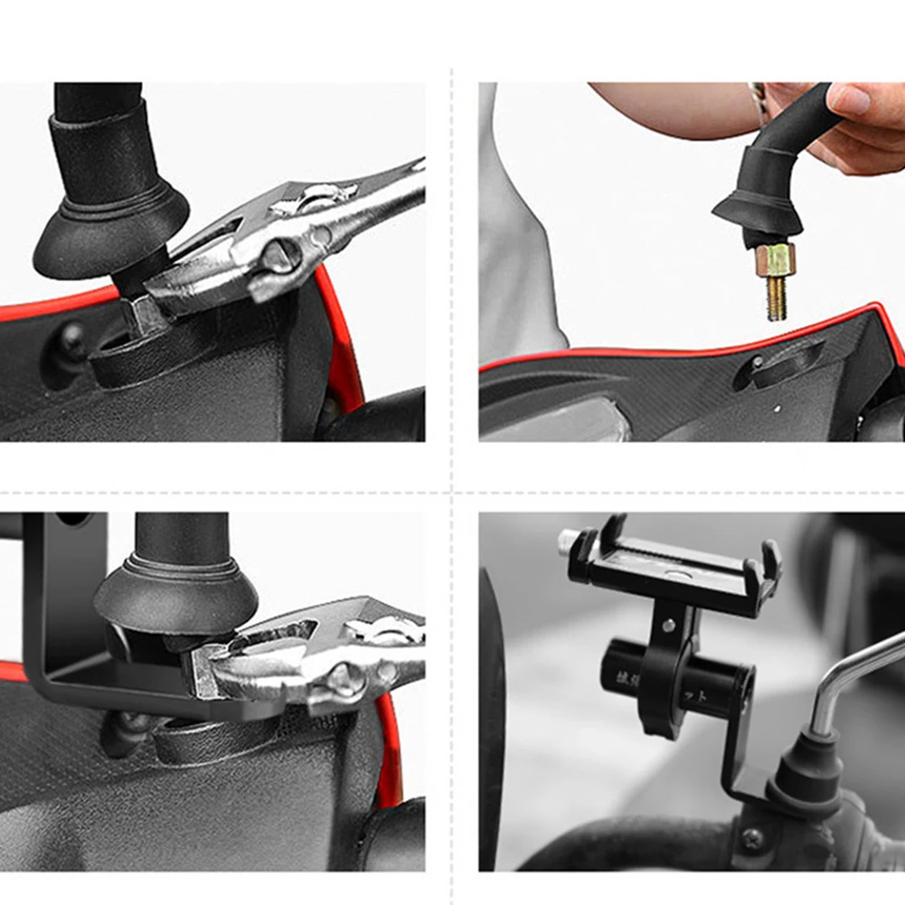 Motorcycle Rearview Mirror Mount Extender Bracket Clamp Handlebar Phone Holder Multi-purpose Mirroe Mount Extender Bracket Clamp