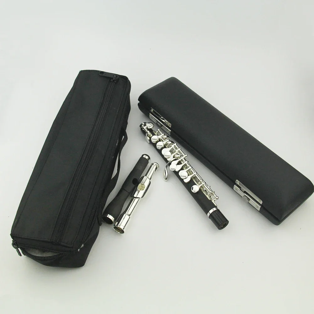Cupronprison Piccolo Flute Silver Plated Key C Composite Body 16 Holes Double Mouthpiece