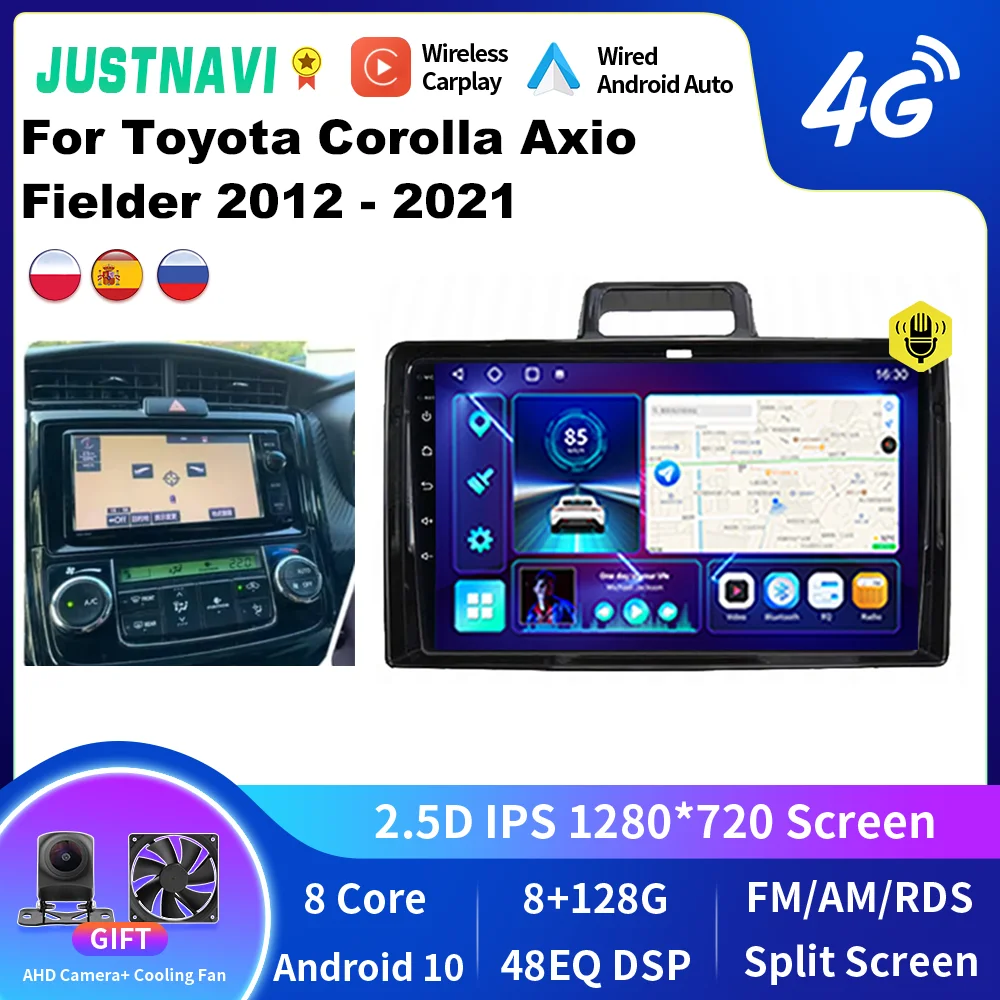 

JUSTNAVI For Toyota Corolla Axio Fielder 2012 - 2021 Stereo Car Radio Multimedia Autoradio Navigation Video DSP Player Head Unit
