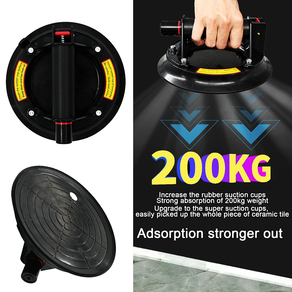 8 Inch Vacuum Suction Cup Maximum 250kg Air Pump Vacuum Suction Cups Powerful Heavy-Duty Strong Hand Pump Sucker Lifted