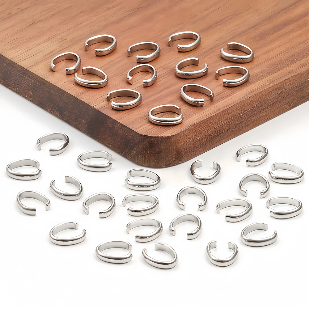 30/50 Stück Edelstahl Halskette Verschluss Verbinder Schnalle 2x9mm für DIY Anhänger Charms Clip Schmuckherstellung Zubehör – Detail 2