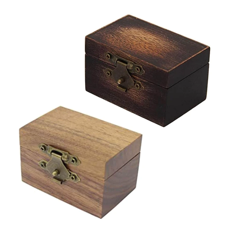 Rings Holder Cases Handmade Retro Solid Rustics Jewelry Storage Box Wood Rings Holder for Wedding Rings Bearer Dropship