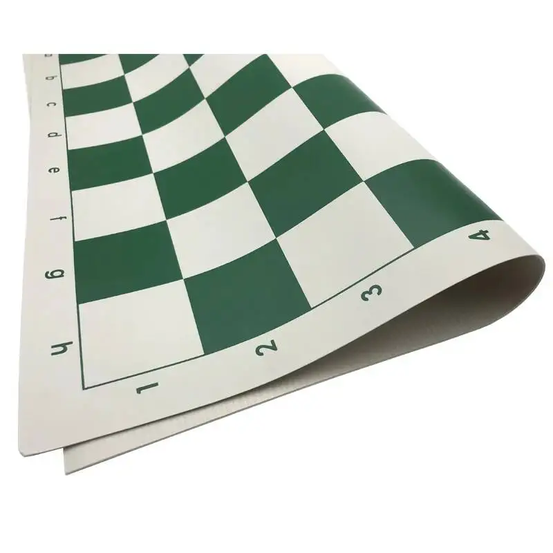 새로운 고품질 체스판 세트 51*51cm 녹색 PVC 소재 체스 세트 게임 액세서리 휴대용 소프트 표준 보드 게임 qenueson