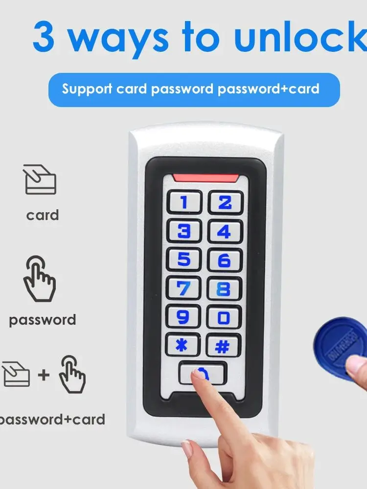 125Khz RFID Keyboard Metal Access Control Keypad Door Opener Electric Lock Syste